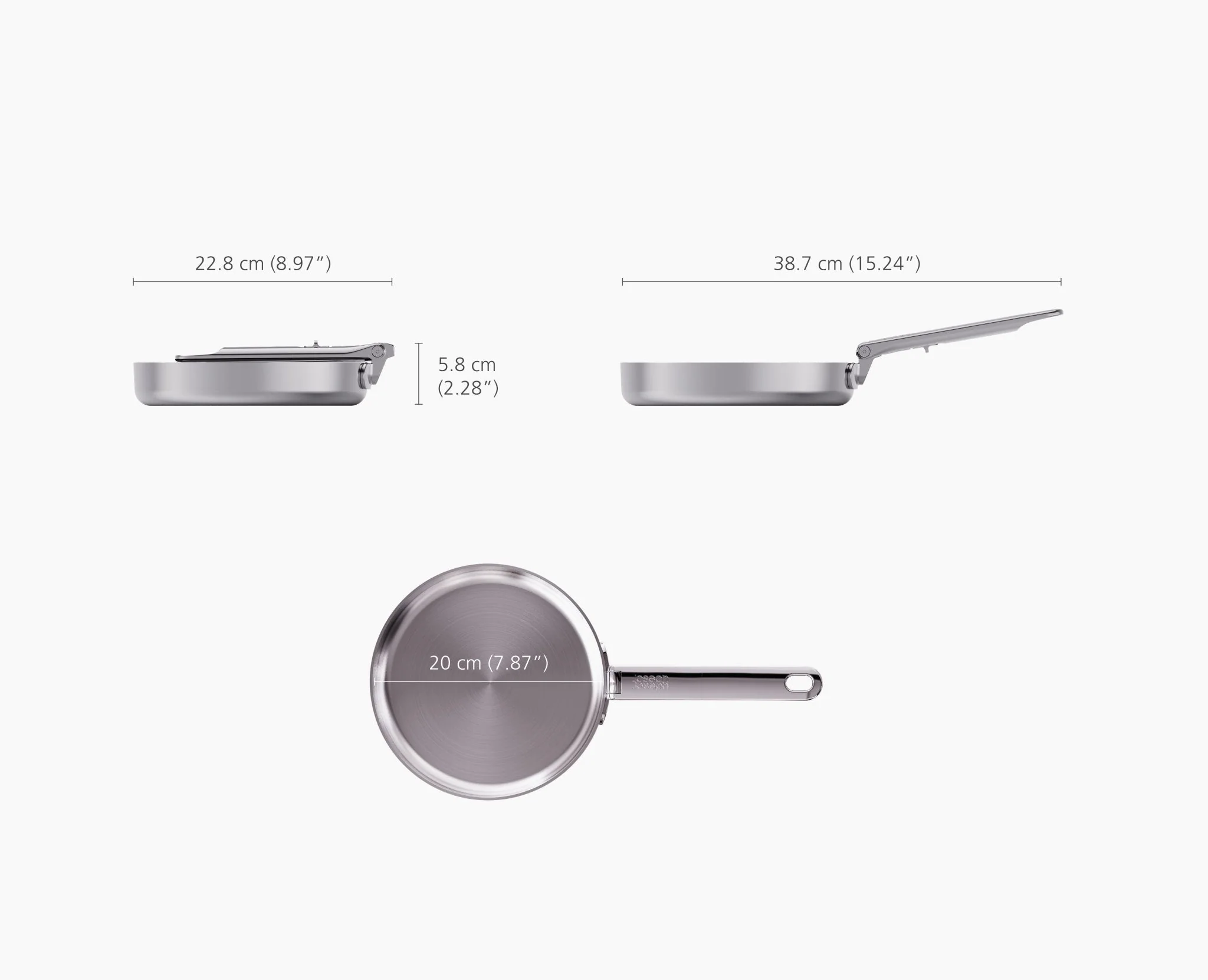 Space Steel Folding Handle 20cm Frying Pan - Image 6