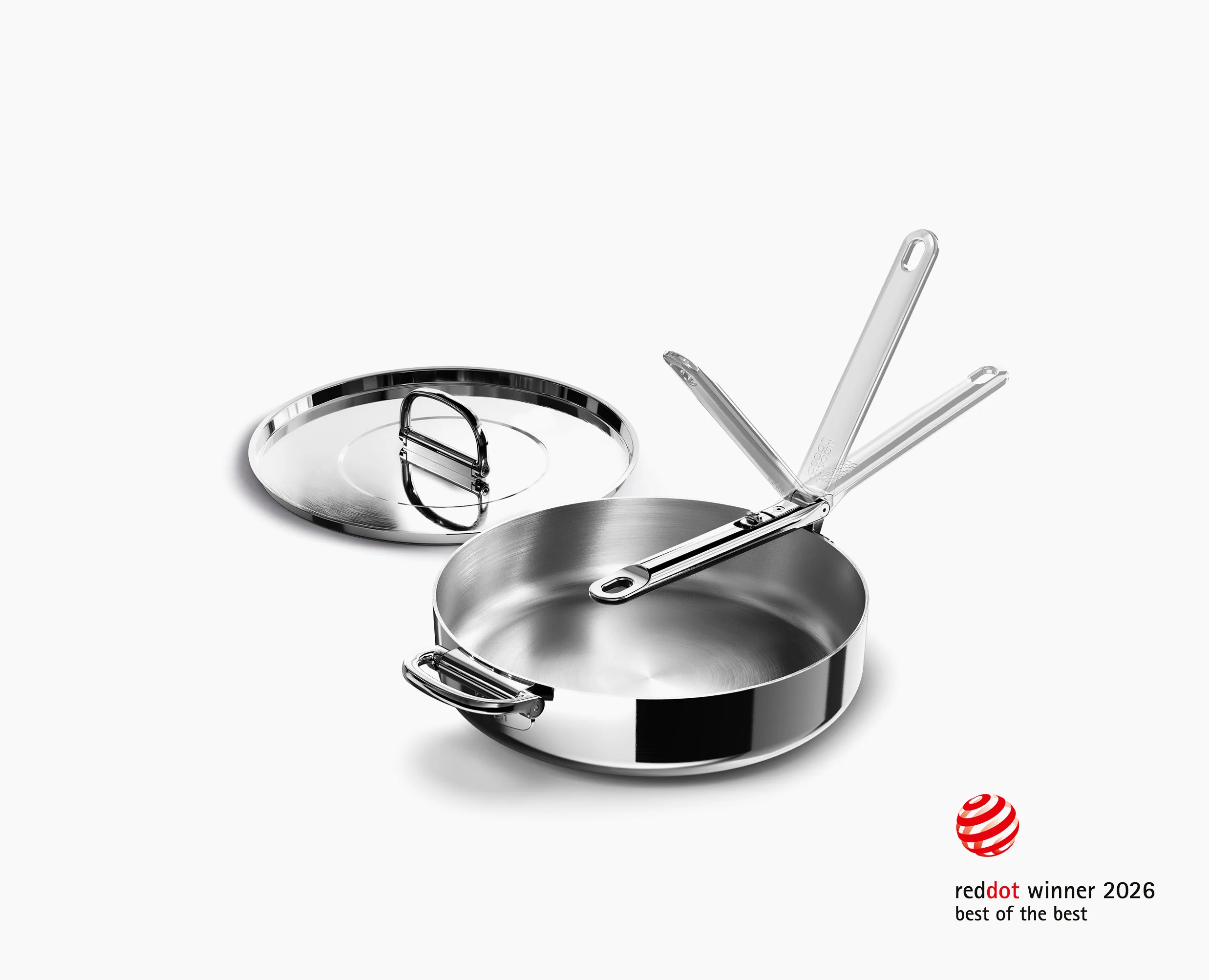 Space Steel Folding Handle 28cm Saute Pan & Lid - Image 4